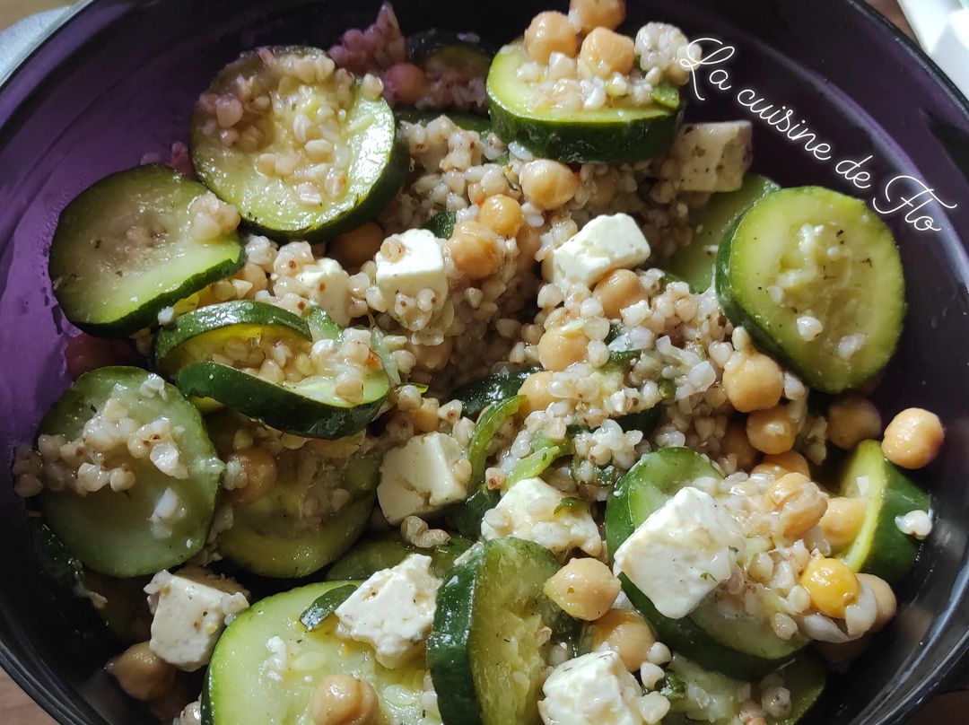 Salade de sarrasin courgettes et pois chiches au cookeo