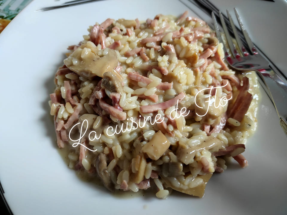 Risotto allumettes de jambon champignons