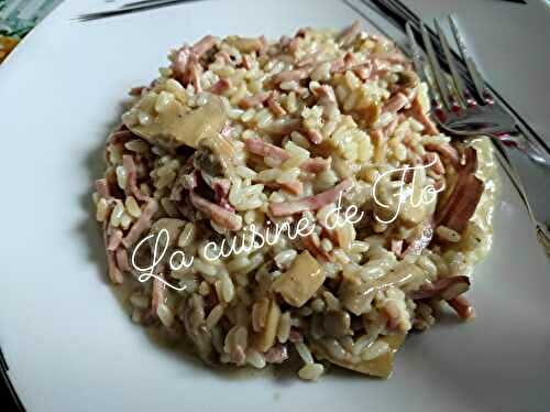 Risotto allumettes de jambon champignons