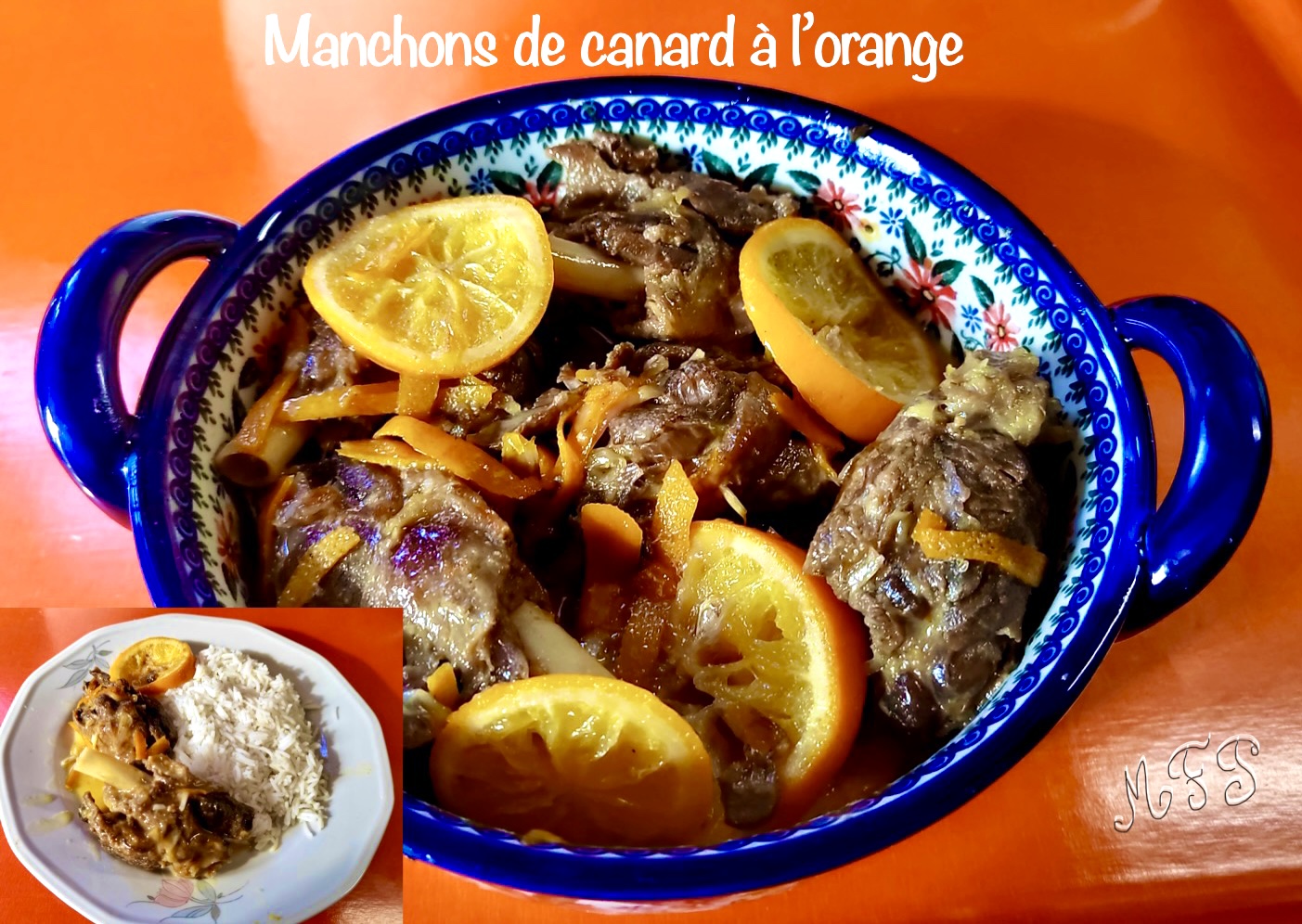 Manchons de canard à l'orange