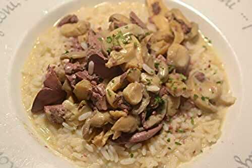 Foies de volailles champignon crème fraîche