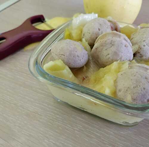 Boudin blanc aux pommes et poireaux