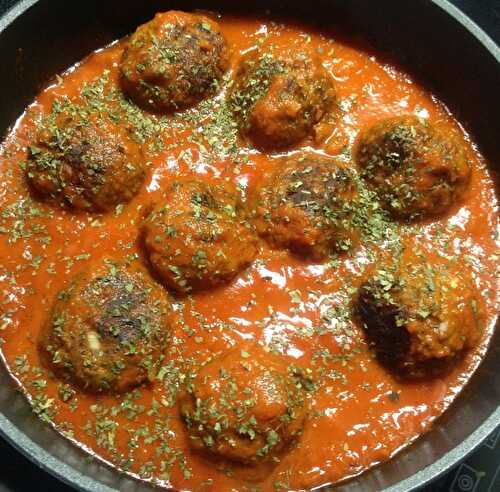 Boulettes porc, bœuf sauce tomate