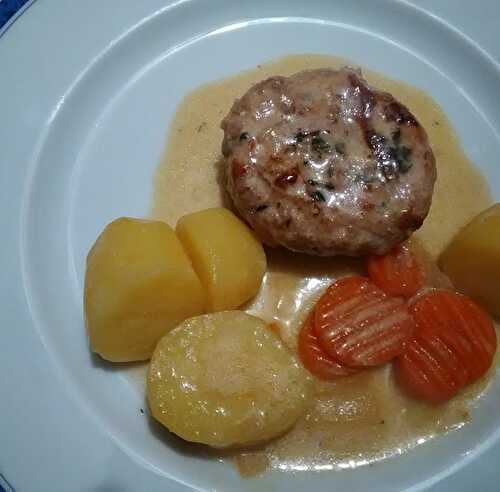 Crépinettes de porc au vin blanc et pommes de terre