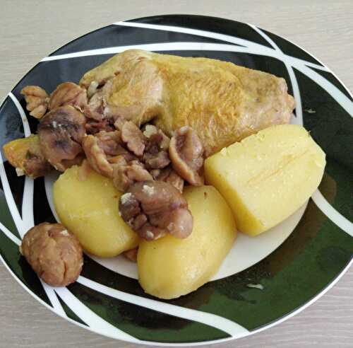 Cuisse de poulet pommes de terre et marrons