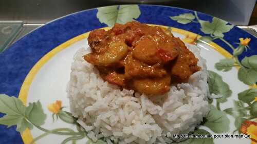 Curry de crevettes au lait de coco & tomates