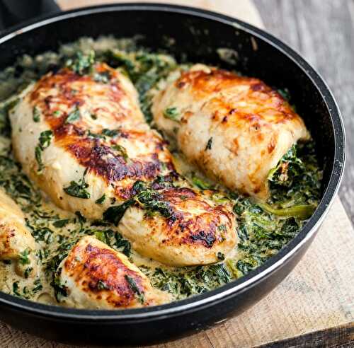 Escalopes de poulet et épinard à la crème