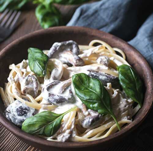 Linguines crémeux aux champignons