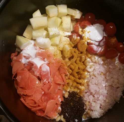 One pot pasta saumon fumé, courgette lait de coco et curry