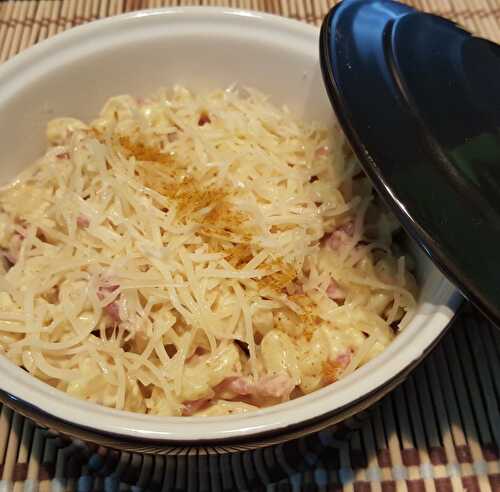 Pâtes carbonara au curry