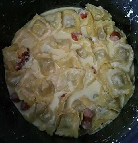 Raviolis frais aux knackis et babybel