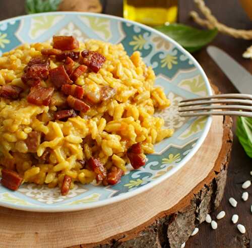 Risotto au potiron et aux lardons