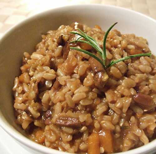 Risotto champignons et vin blanc