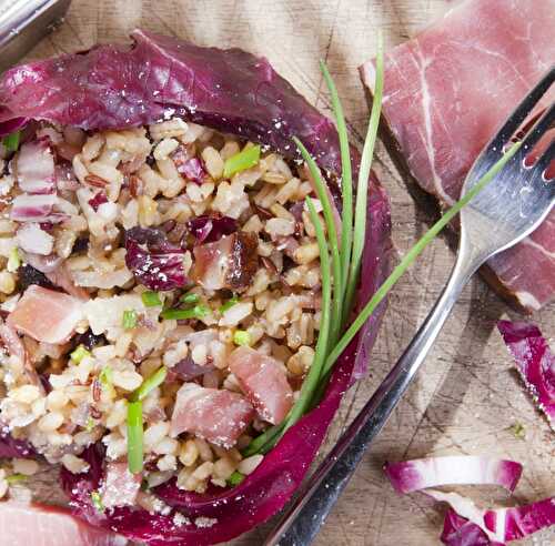 Risotto de jambon cru et chou rouge