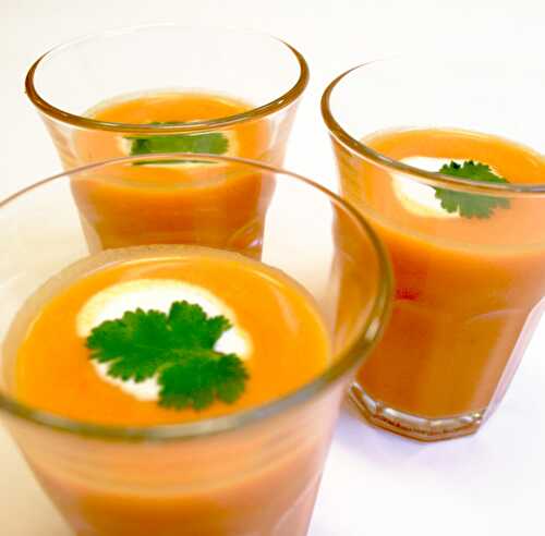 Soupe froide de carotte à l’orange et au cumin