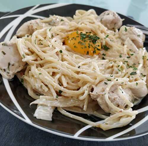 Spaghetti au Boursin et poulet