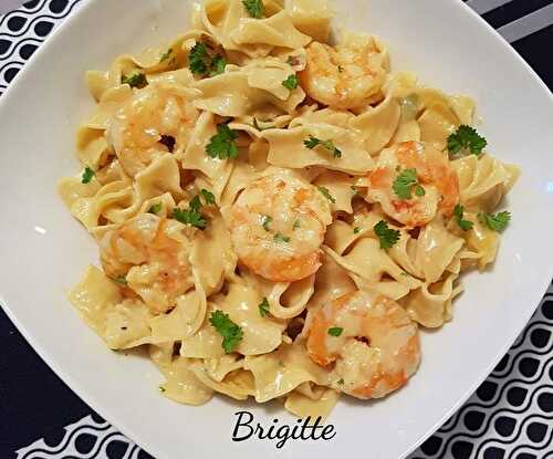 Tagliatelles aux crevettes et au parmesan