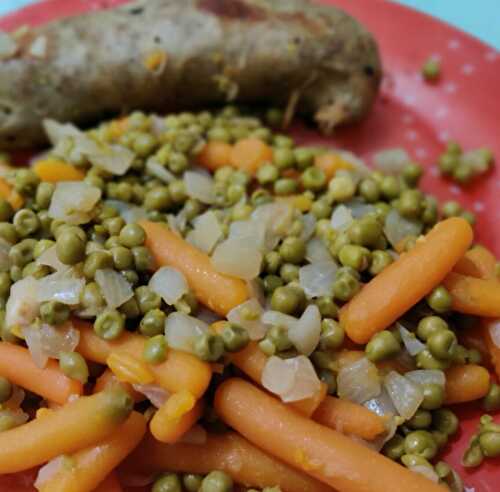 Andouillette de canard et petits pois carottes express