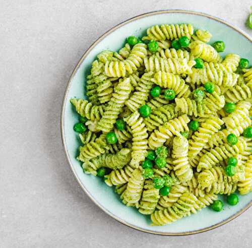 Pâtes pesto et petits pois
