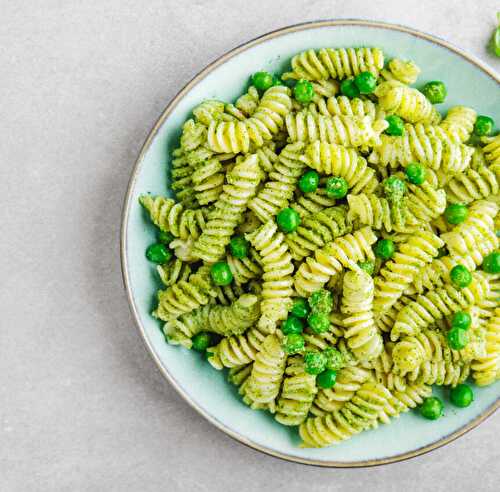 Pâtes pesto et petits pois