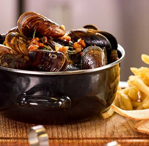 Moules roquefort lardons