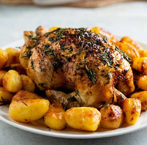 Poulet entier pommes de terre à l’extra crisp