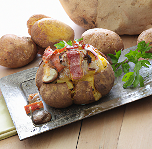 Pomme de terre farcie aux champignons et aux lardons à l’Extra crisp au multicuiseur cookéo