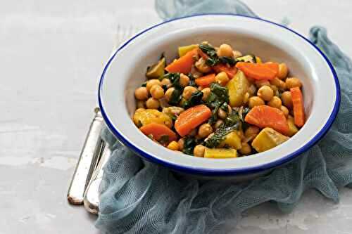 Bol de pois chiches aux légumes et épinards au multicuiseur cookéo