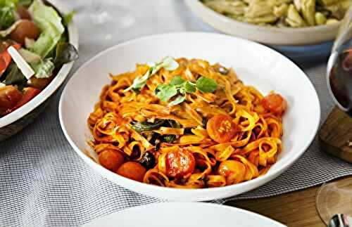 Fettuccine aux tomates cerises, ail et basilic au multicuiseur cookéo