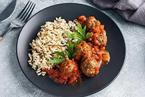 Mijoté de boulettes de bœuf au cumin et riz basmati au robot multi-cuiseur cookéo