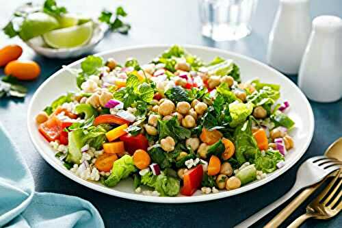 Salade de boulgour façon taboulé et pois chiches aux légumes croquants au cookéo