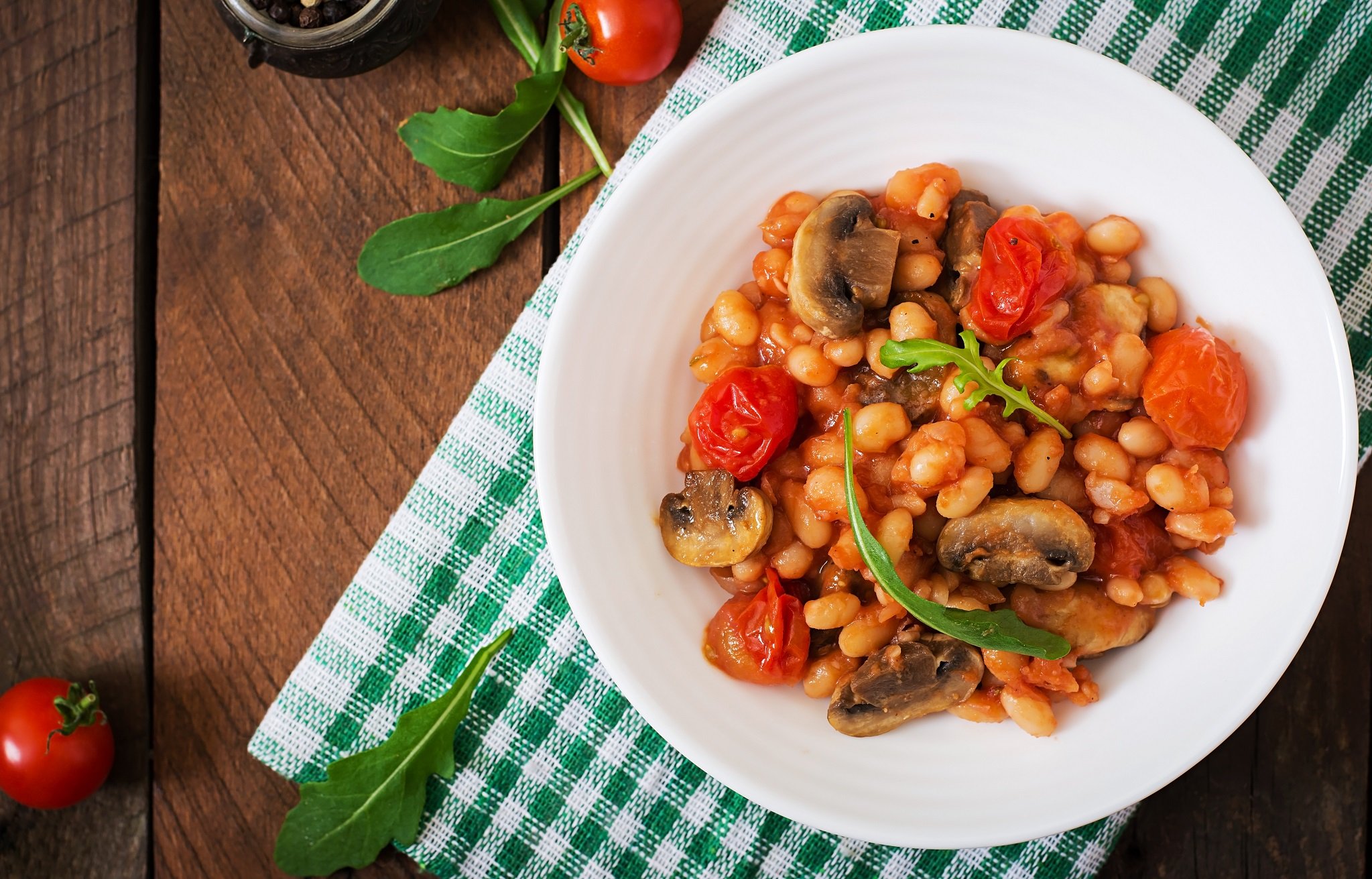 Haricots Blancs, Champignons de Paris et Tomates au robot multi-cuiseur Moulinex