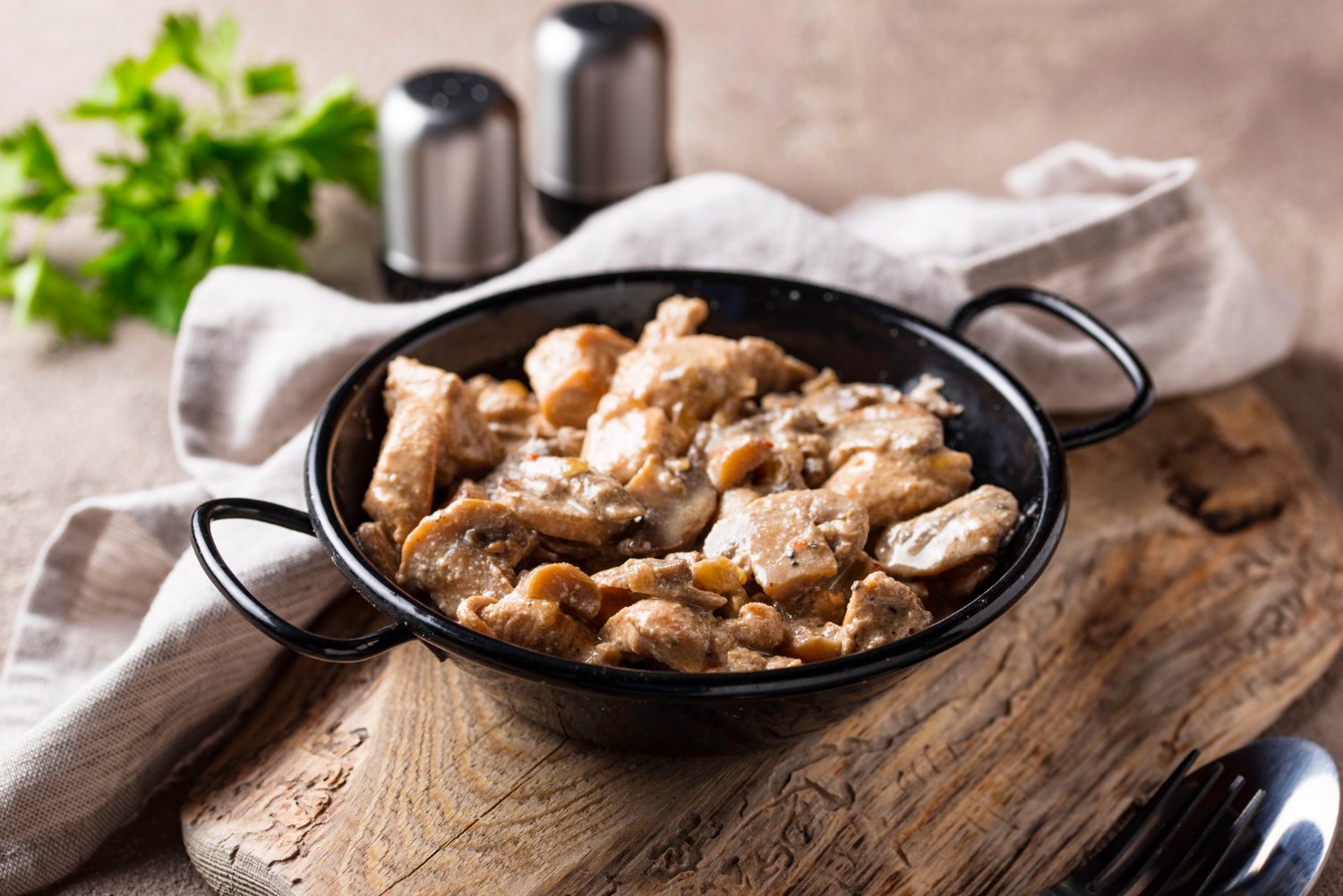 Seitan et Champignons à la crème de soja au cookéo