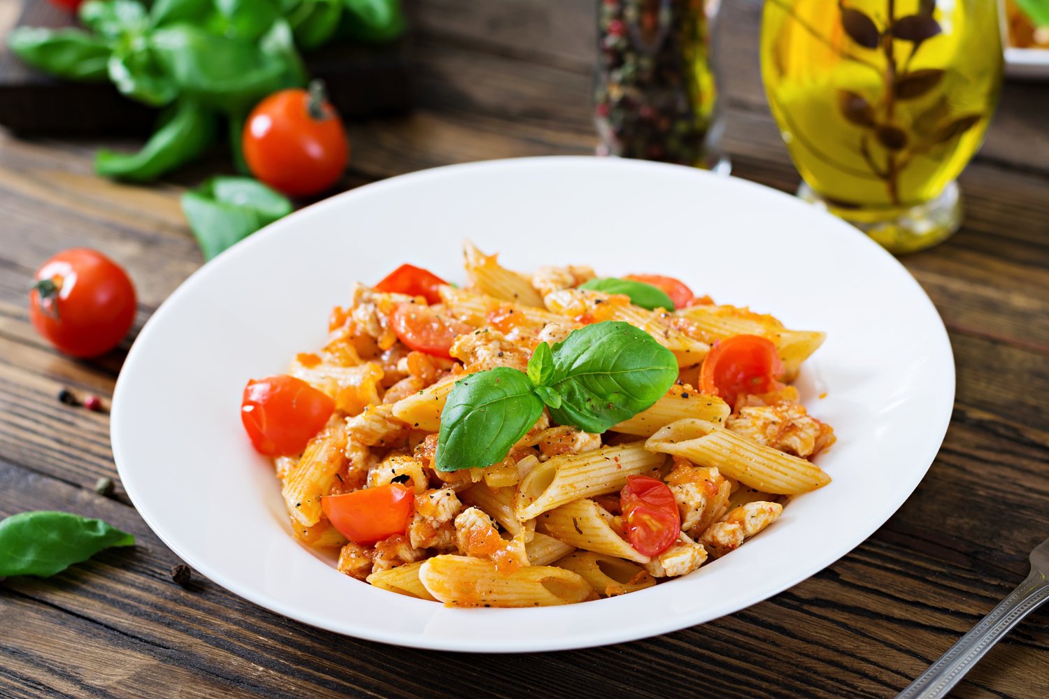 Penne au Poulet à la Sauce Tomate Cuisinées au cookéo