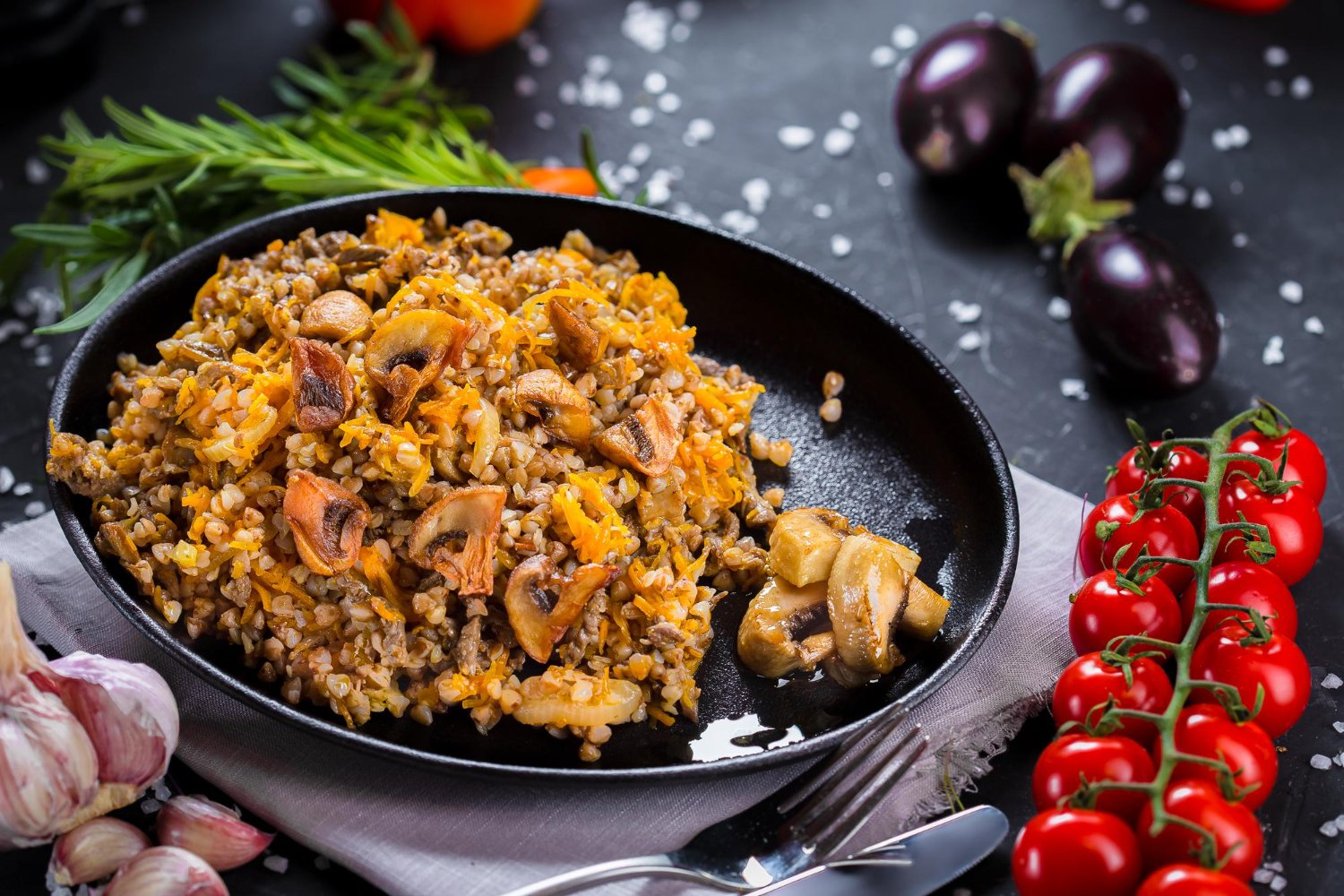 Sarrasin Poêlé aux Carottes et Champignons de Paris au robot multi-cuiseur cookéo