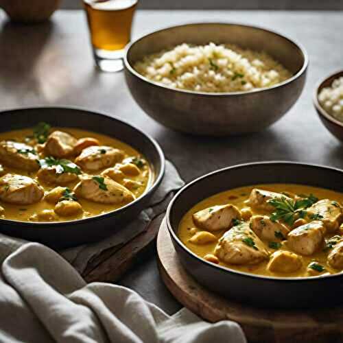 Blancs de Poulet à la sauce crémeuse Curry et Curcuma à l'autocuiseur Moulinex