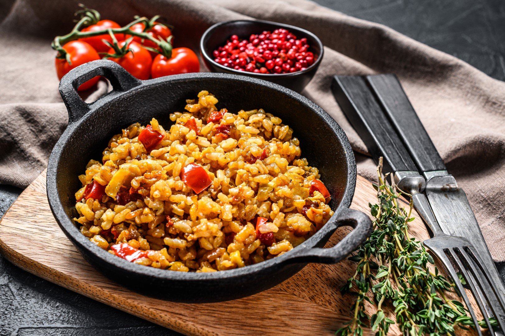 Riz Basmati Parfumé aux Œufs et Tomates Épicées au robot multi-cuiseur Moulinex