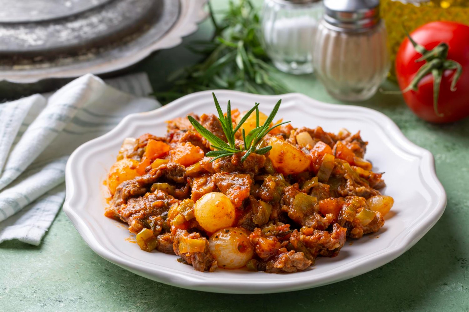 Boeuf Haché aux Poivrons et Petits Oignons Blancs à la Sauce Tomate au multicuiseur cookéo