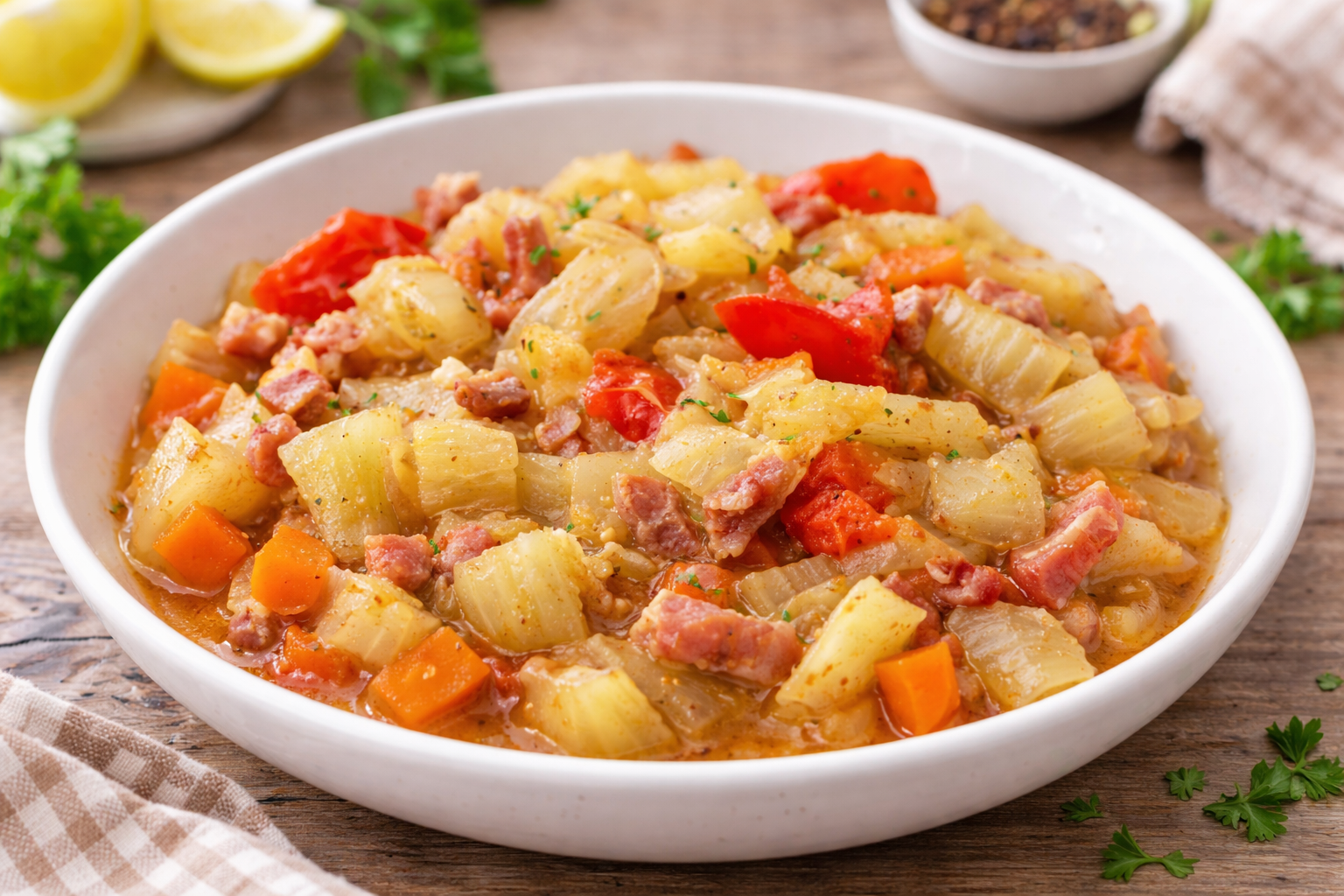 Fenouil fondant aux carottes et lardons au multicuiseur cookéo