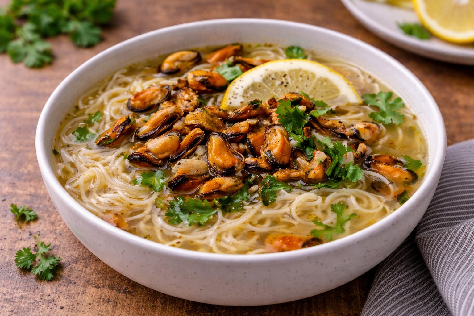 Soupe express de nouilles aux moules au multicuiseur cookéo