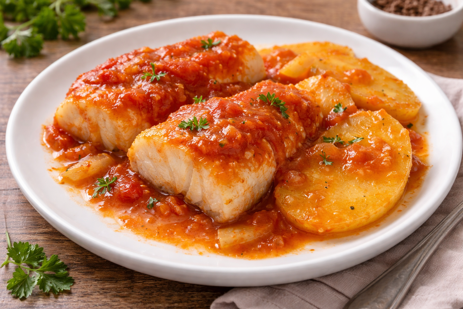 Cabillaud tomate et pommes de terre fondantes au multicuiseur Moulinex