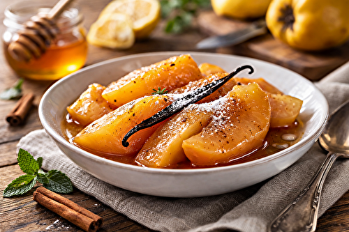 Coings fondants au miel et vanille au robot multi-cuiseur Moulinex