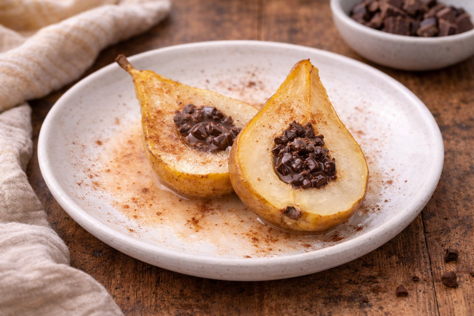 Poires vapeur au chocolat fondant au multicuiseur cookéo