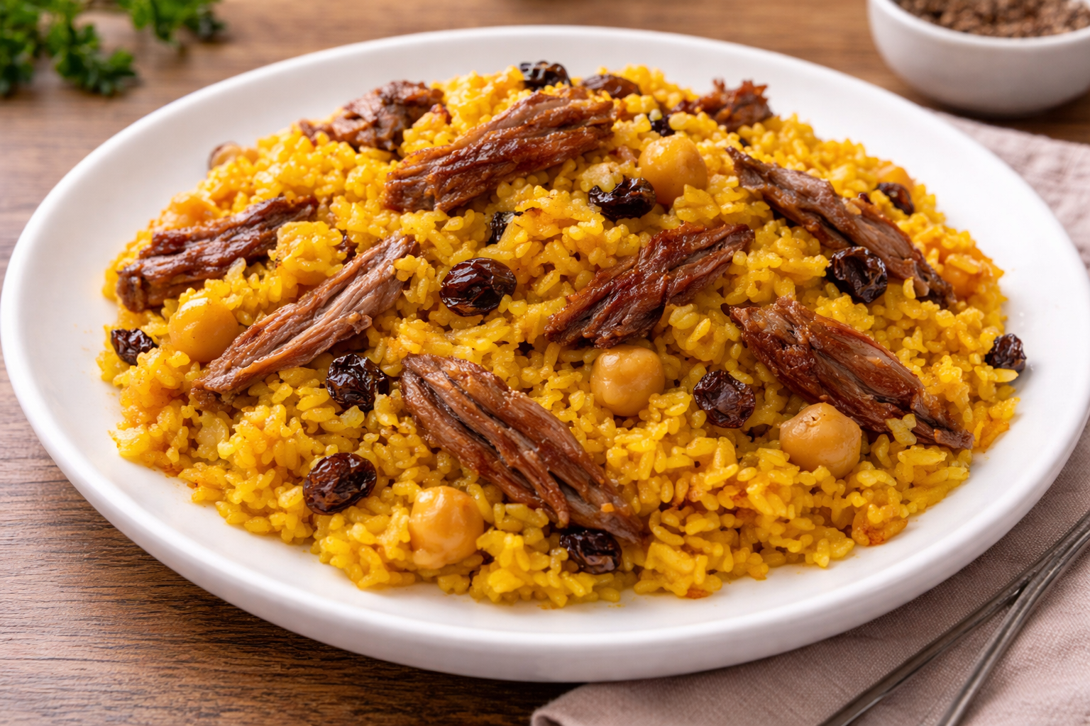 Riz au confit de canard, pois chiches et raisins au multicuiseur cookéo