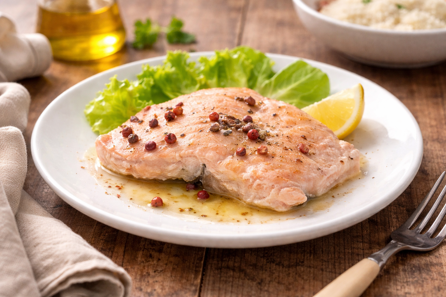 Saumon fondant au poivre rose au robot multi-cuiseur cookéo