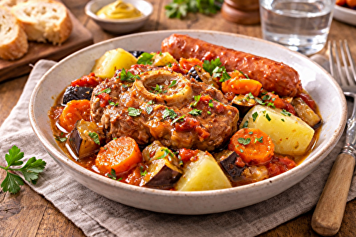 Osso buco fondant aux aubergines et tomates à l'autocuiseur Moulinex