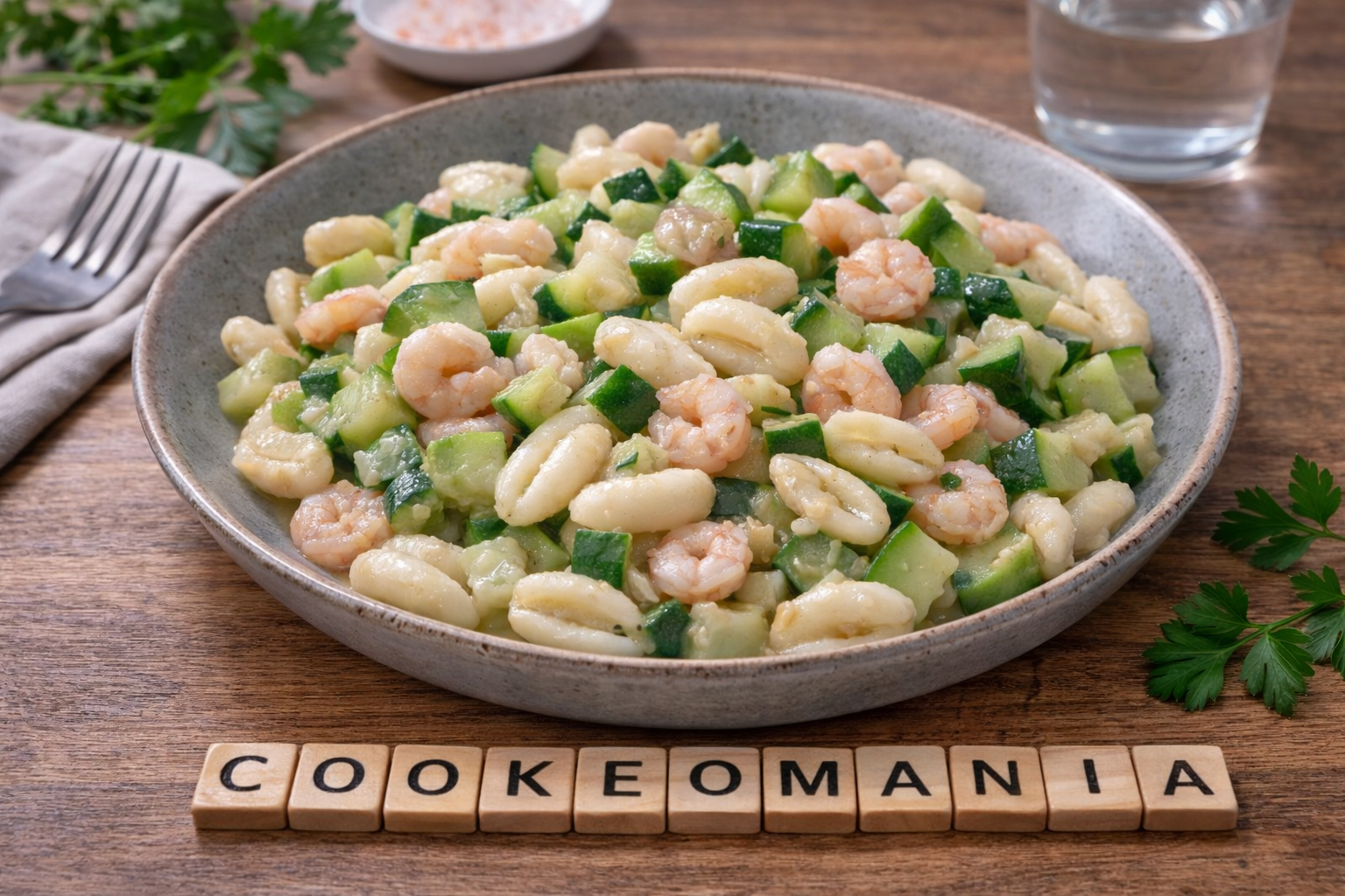 Cavatelli aux courgettes et crevettes au multicuiseur cookéo