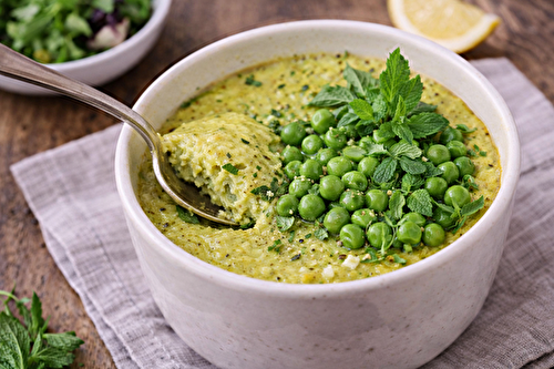 Flans verts courgette-petits pois au chèvre et menthe au robot multi-cuiseur Moulinex