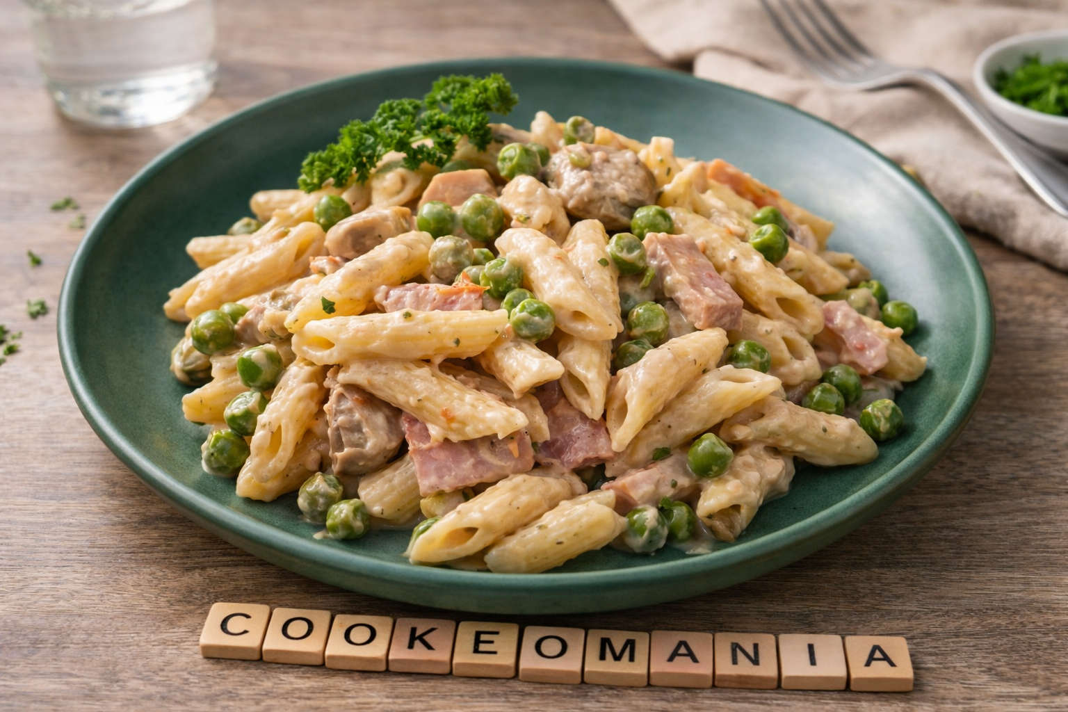 Mini penne crémeuses jambon, champignons et petits pois au multicuiseur Moulinex