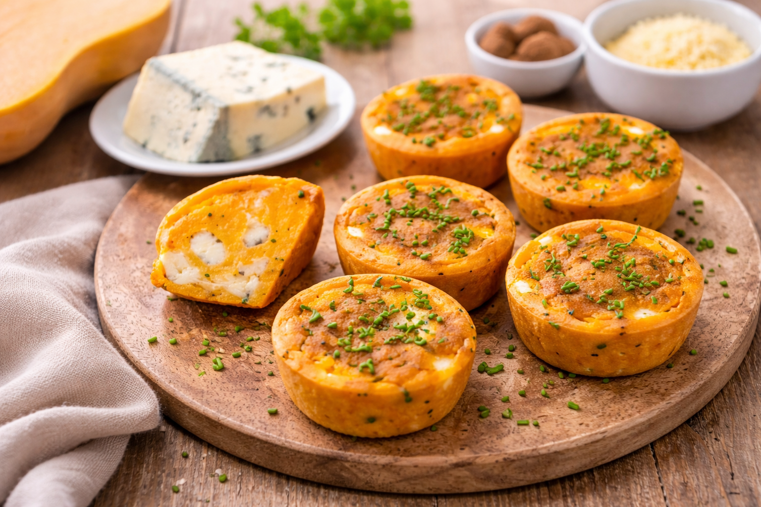 Muffins vapeur butternut et bleu au multicuiseur cookéo